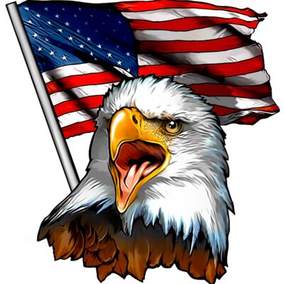 Eagle Screaming USA Flag Thumbnail