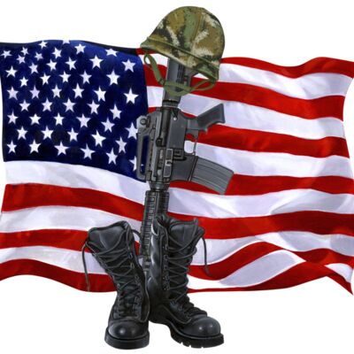 Soldiers Cross w/ flag Thumbnail